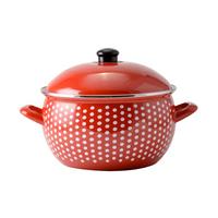 Főzőedény Zománcozott Lábas - piros/fehér, fém