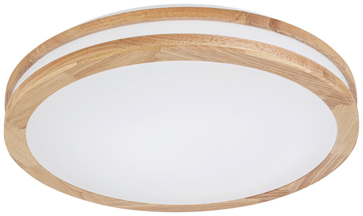 LED-Deckenleuchte Belinda - Eichefarben/Weiß, MODERN, Holz/Kunststoff (45/7,5cm) - Luca Bessoni