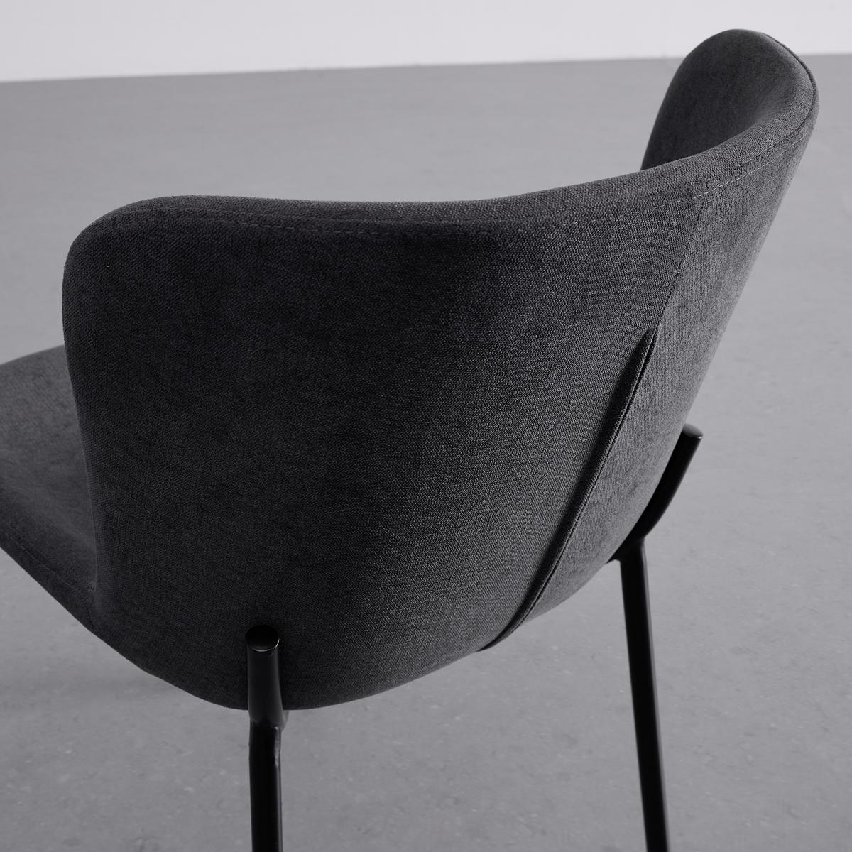 Židle NOEMIE tmavěšedá - černá/tmavě šedá, Moderní, kov/dřevo (46/79/56cm) - Bessagi Home