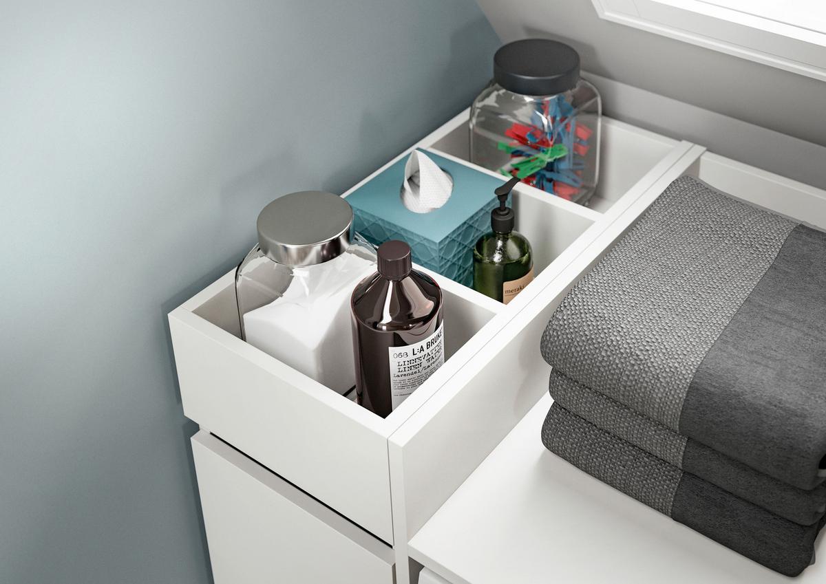 Waschmaschinenschrank Free Weiß B: 95 cm - Weiß, MODERN, Holzwerkstoff (95/101/60cm) - MID.YOU