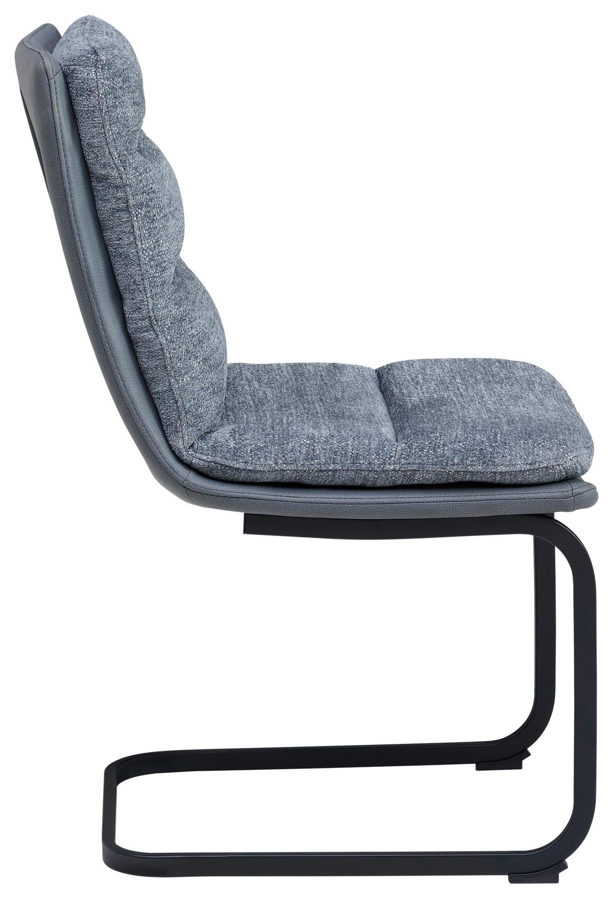 Schwingstuhl Grando - Schwarz/Grau, MODERN, Textil/Metall (45/91.5/62cm) - Livetastic