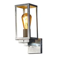 Außenwandleuchte 60 Watt Glas Stahl, Wandmontage - Klar/Zinkfarben, Basics, Glas/Metall (37,0/16,0/11,0cm)