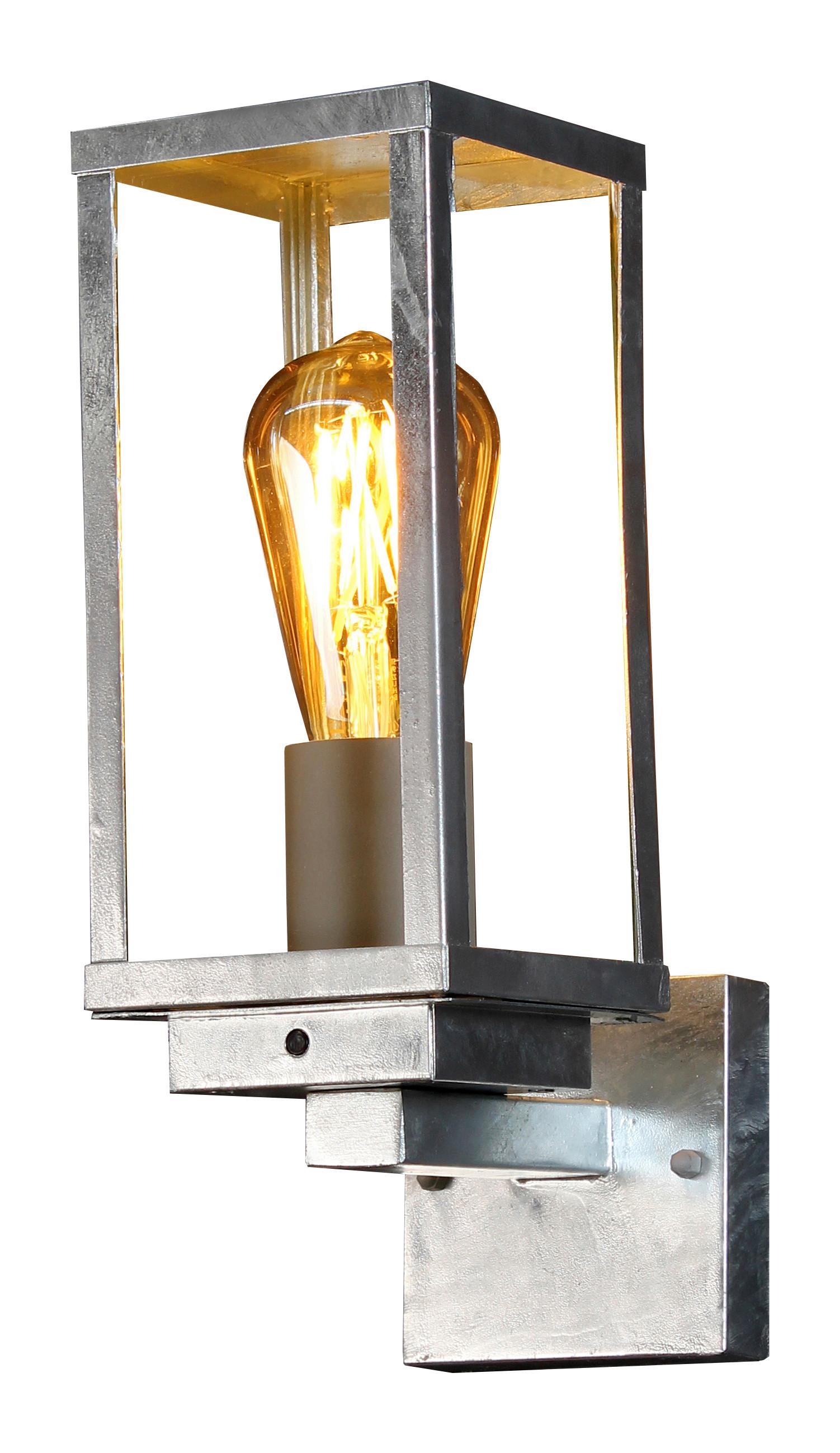 Außenwandleuchte 60 Watt Glas Stahl, Wandmontage
