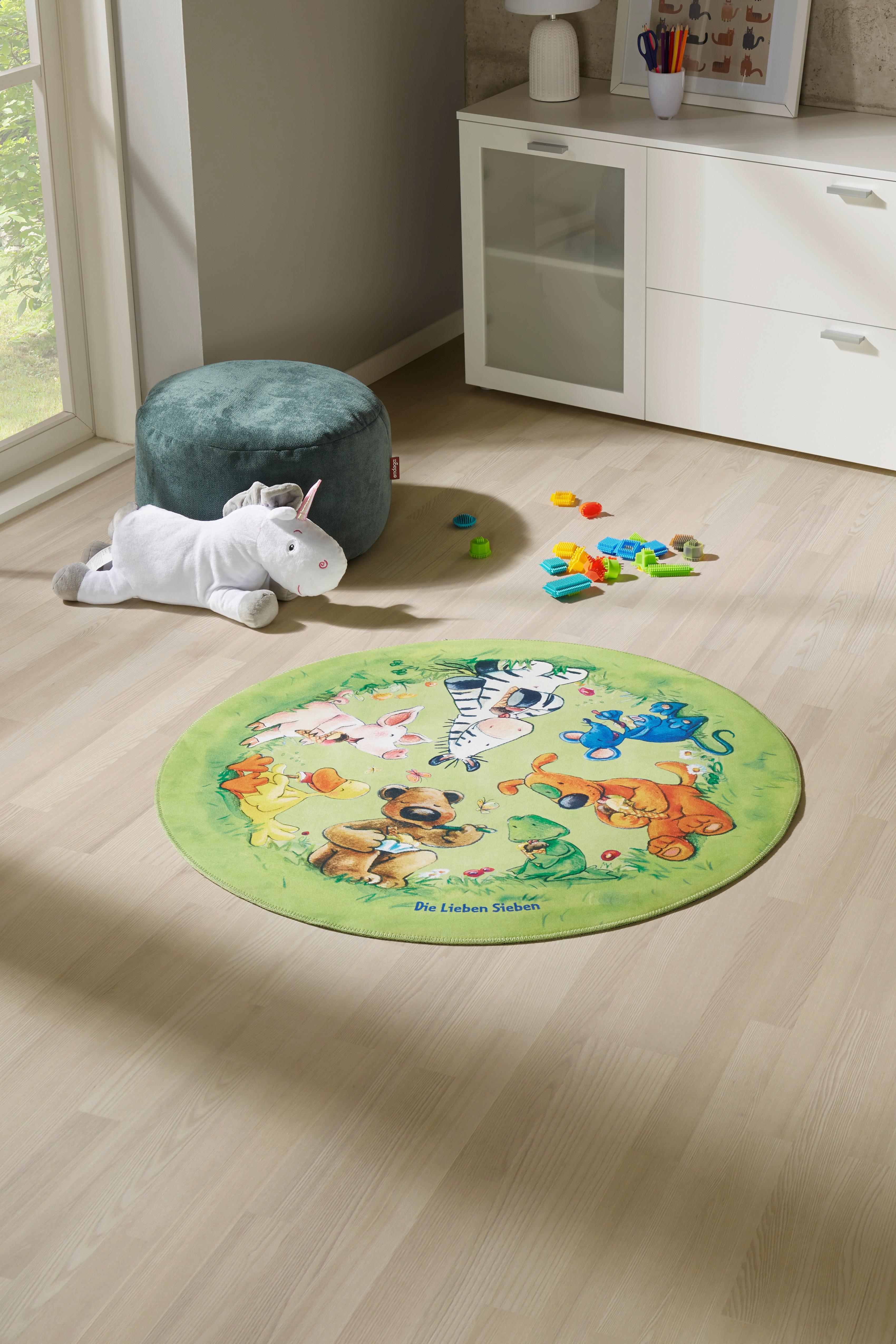 Kinderteppich Die Lieben Sieben 2 - Grün, MODERN, Textil (100cm)