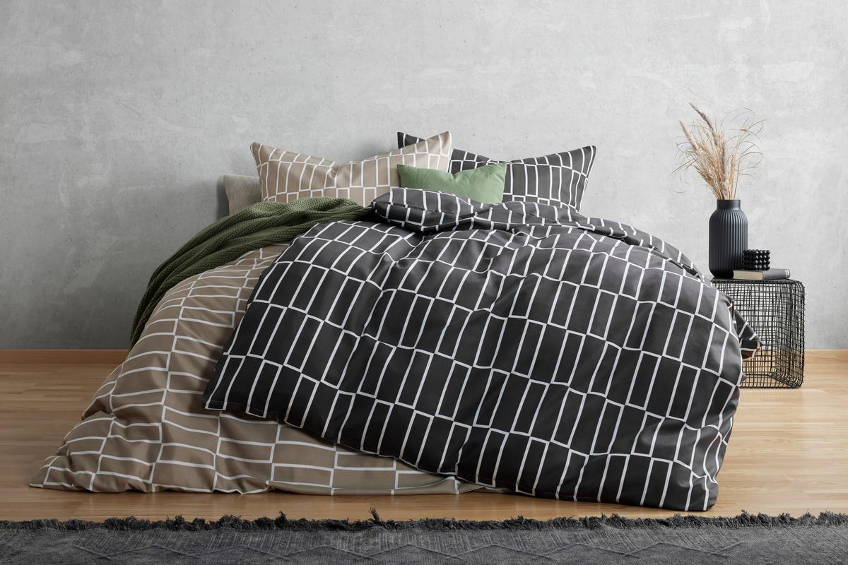 POVLEČENÍ Brigg, 140/200 cm - černá/světle zelená, textil (140/200cm) - Modern Living