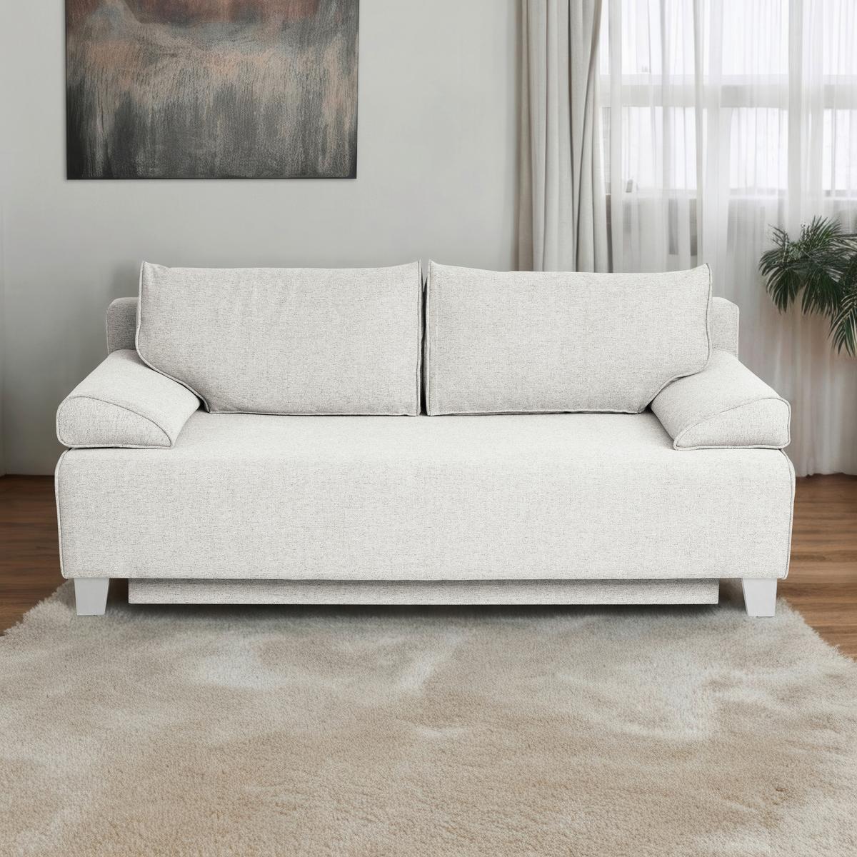 Schlafsofa Lena - Creme/Weiß, Design, Textil (190/75/97cm) - P & B