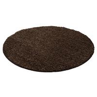Hochflor Teppich Braun Life Rund Ø 160 cm - Braun, KONVENTIONELL, Textil (160cm) - Novel
