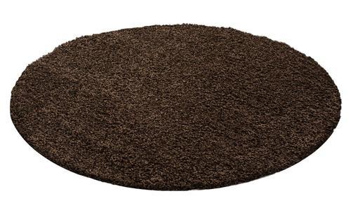 Hochflor Teppich Braun Life Rund Ø 160 cm
