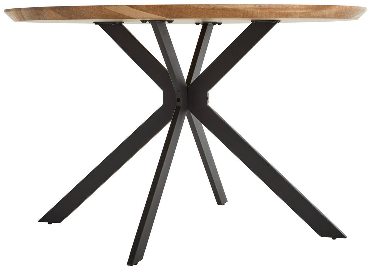 Esstisch Malu - Eichefarben/Schwarz, MODERN, Holzwerkstoff/Metall (120/120/76cm) - MID.YOU