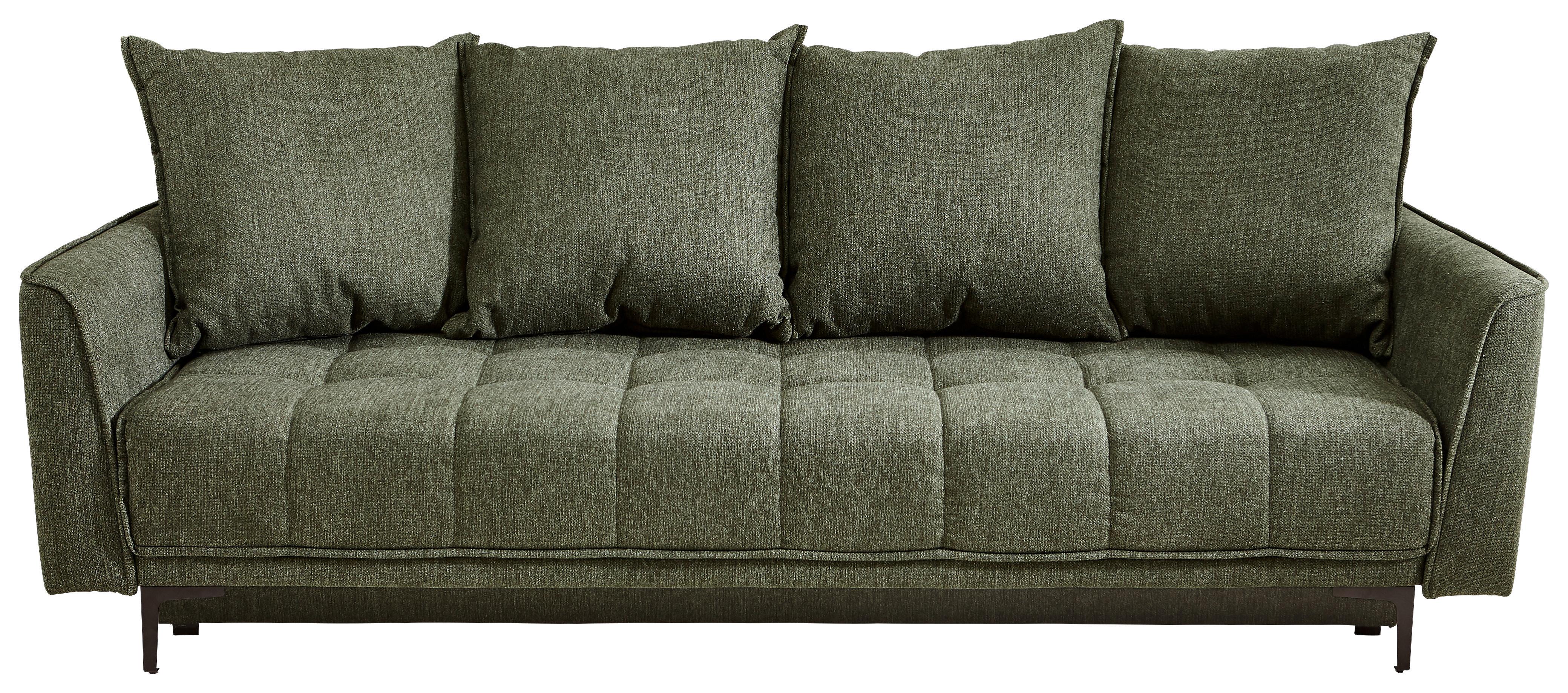 SCHLAFSOFA LEVEL - Schwarz/Grün, Design, Textil (235/70/108cm) - Livetastic