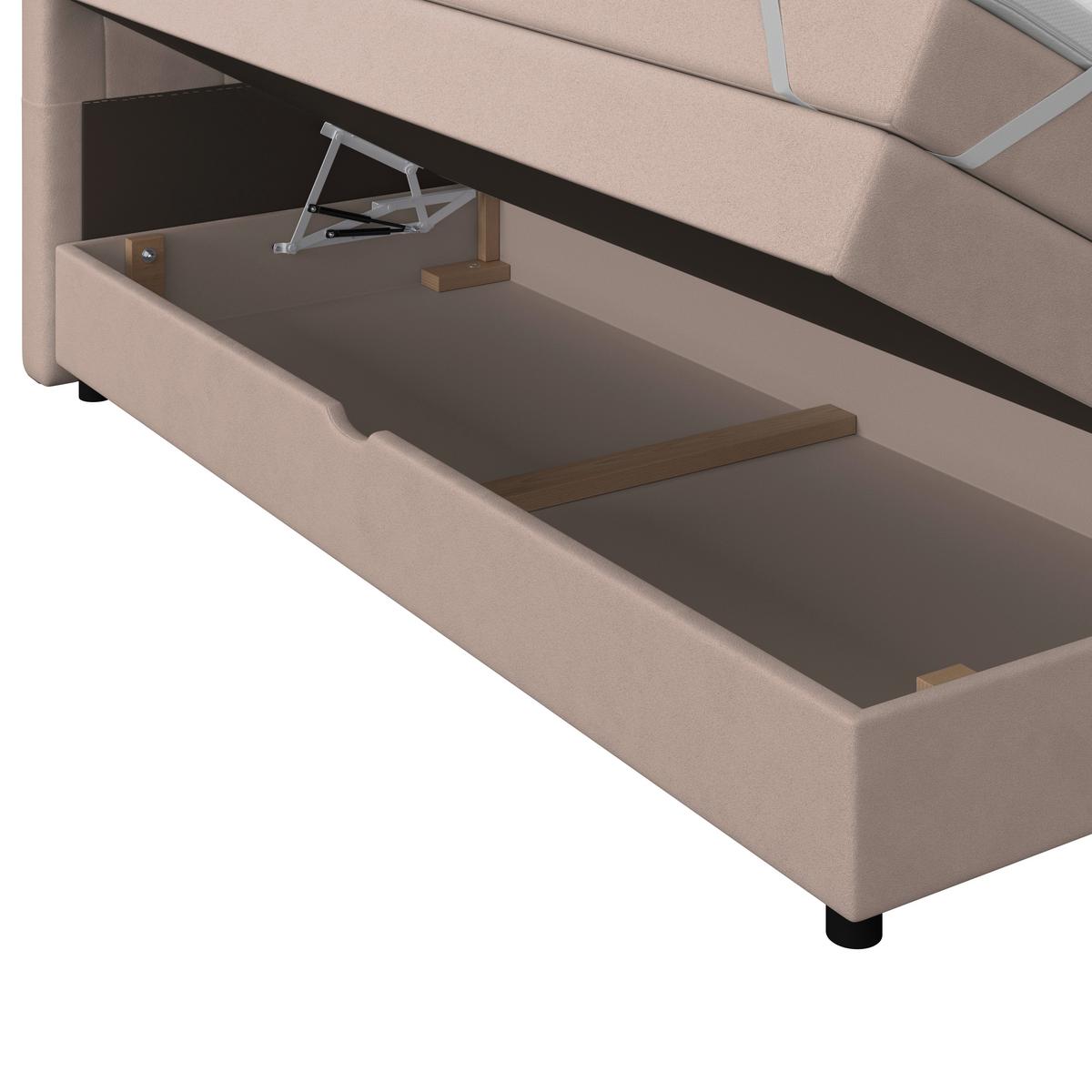 Boxspringbett Elio Beige 160x200 Cm H4 - Beige/Schwarz, ROMANTIK / LANDHAUS, Textil (164/121/212cm) - James Wood