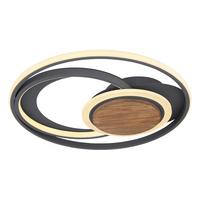 Led-deckenleuchte 67256-45 - Dunkelbraun/Opal, Design, Holz/Kunststoff (49,5/8cm) - Globo