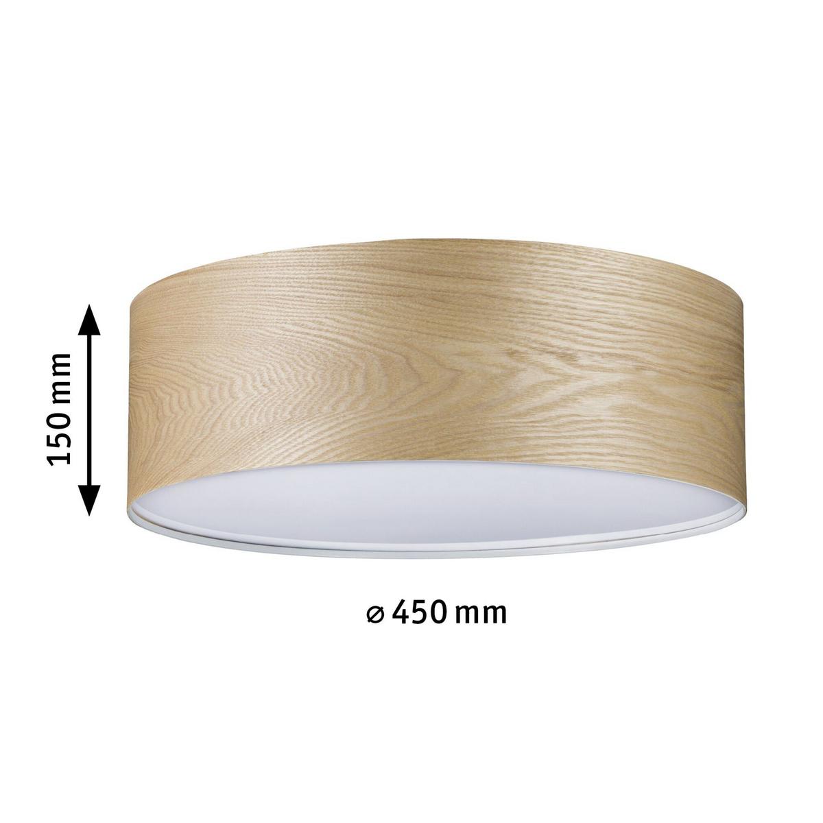 Deckenleuchte Ø 45 cm 3-Flammig dimmbar - Rotbraun, Basics, Holz/Metall (45/15cm) - Paulmann