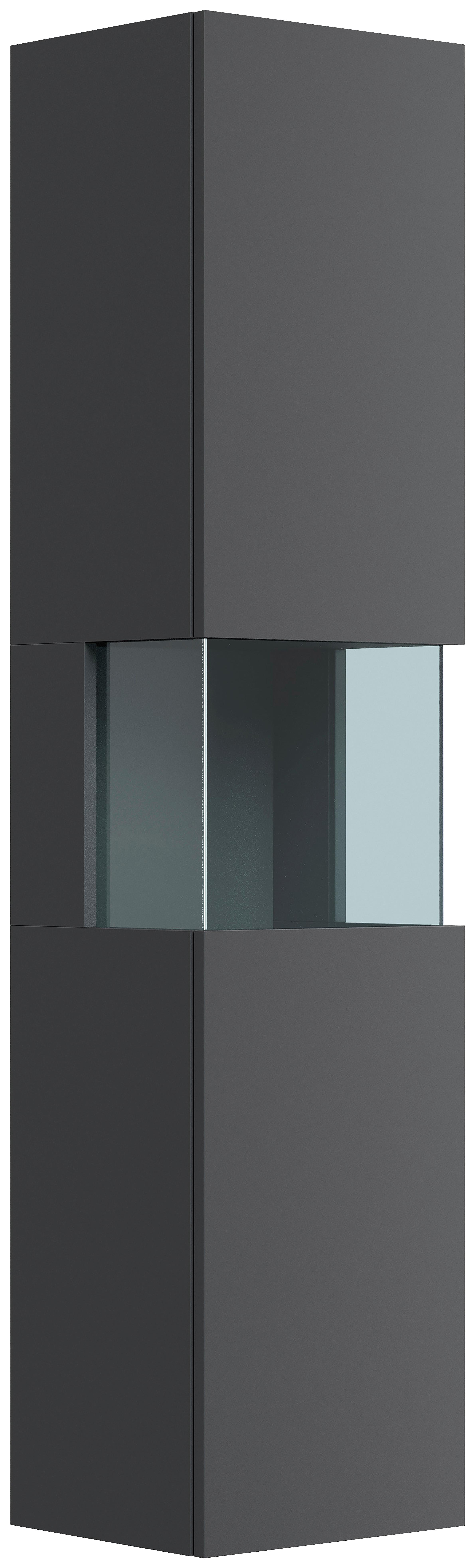 Hochschrank Limes Graphitfarben B: 35,2 cm - Graphitfarben, MODERN, Glas/Holzwerkstoff (35,2/150/30cm) - MID.YOU