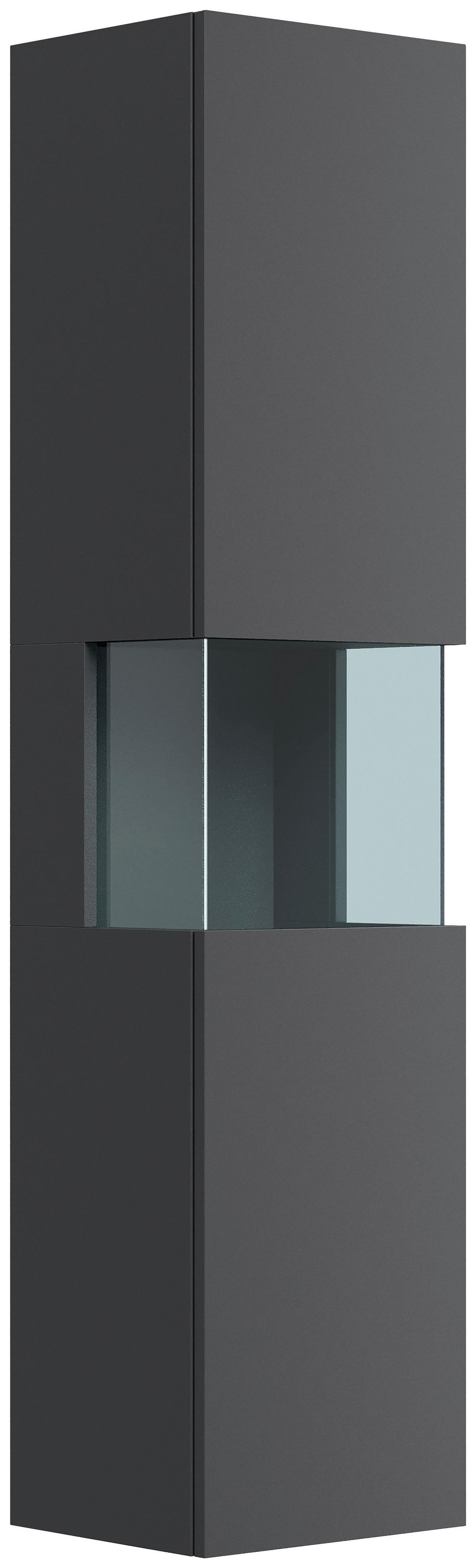 Hochschrank Limes Graphitfarben B: 35,2 cm - Graphitfarben, MODERN, Glas/Holzwerkstoff (35,2/150/30cm) - MID.YOU