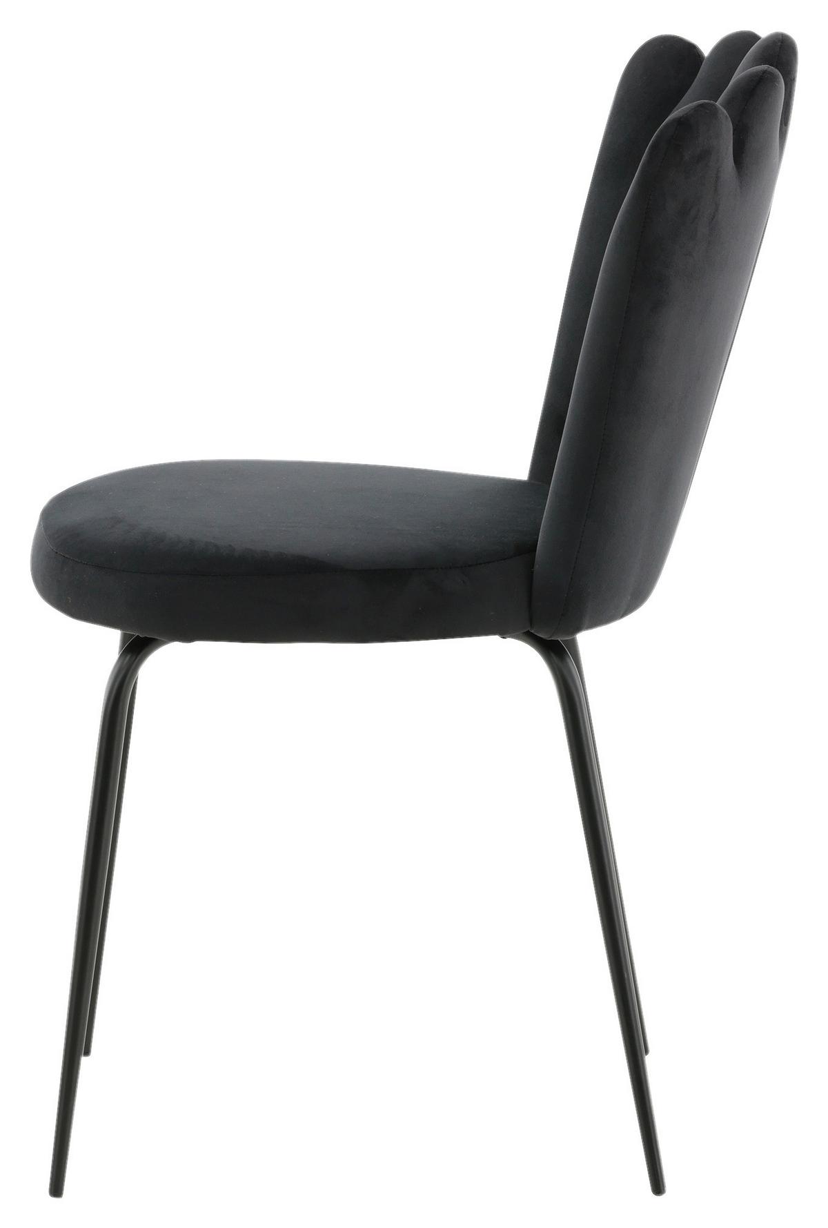Stuhl-Set Limhamn - Schwarz, Design, Textil/Metall (44,5/82,5/54cm) - Livetastic