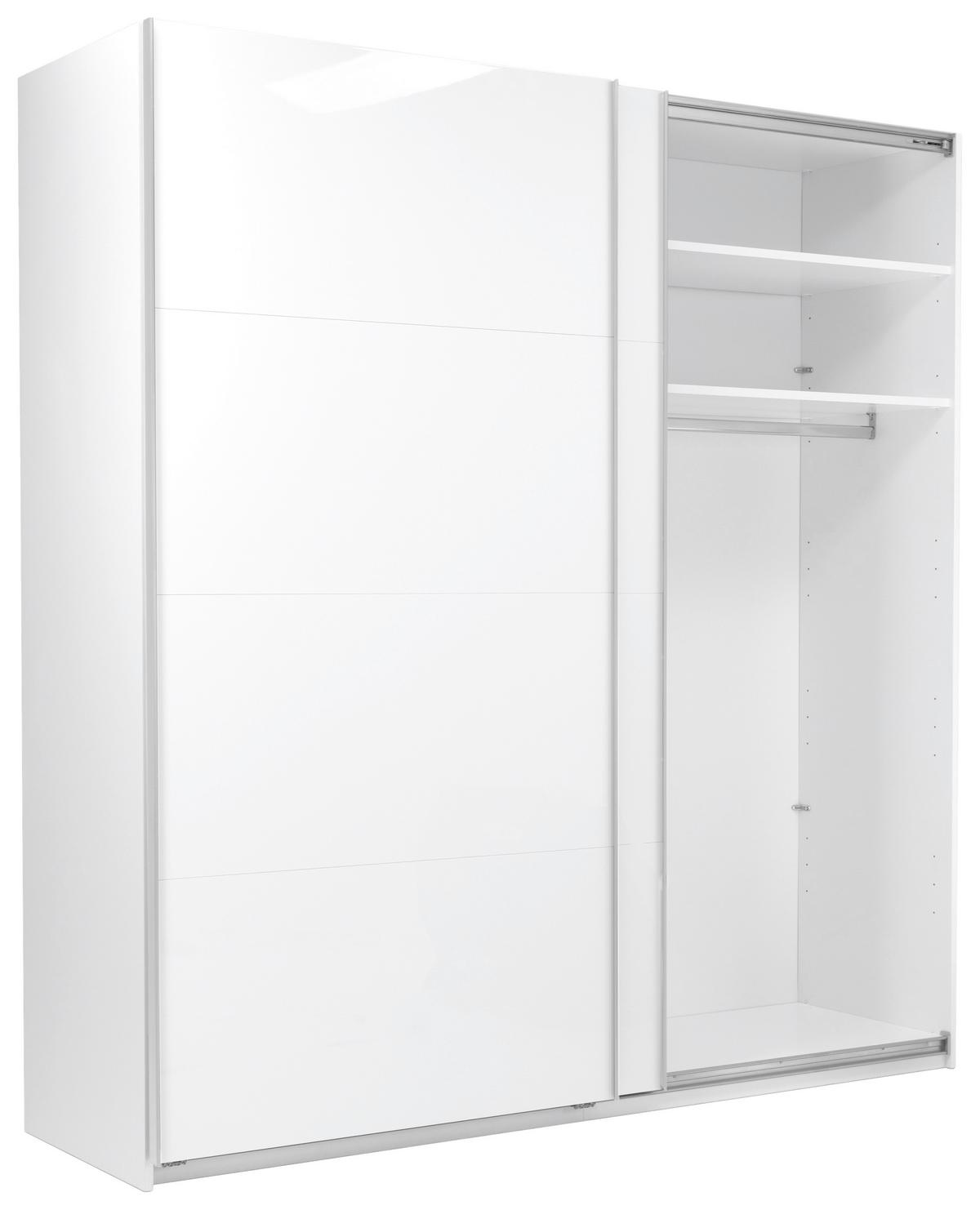 SCHIEBETÜRENSCHRANK Viva Weiß Hochglanz B: 200cm - Weiß Hochglanz/Weiß, MODERN, Holzwerkstoff (200/210/62cm) - P & B