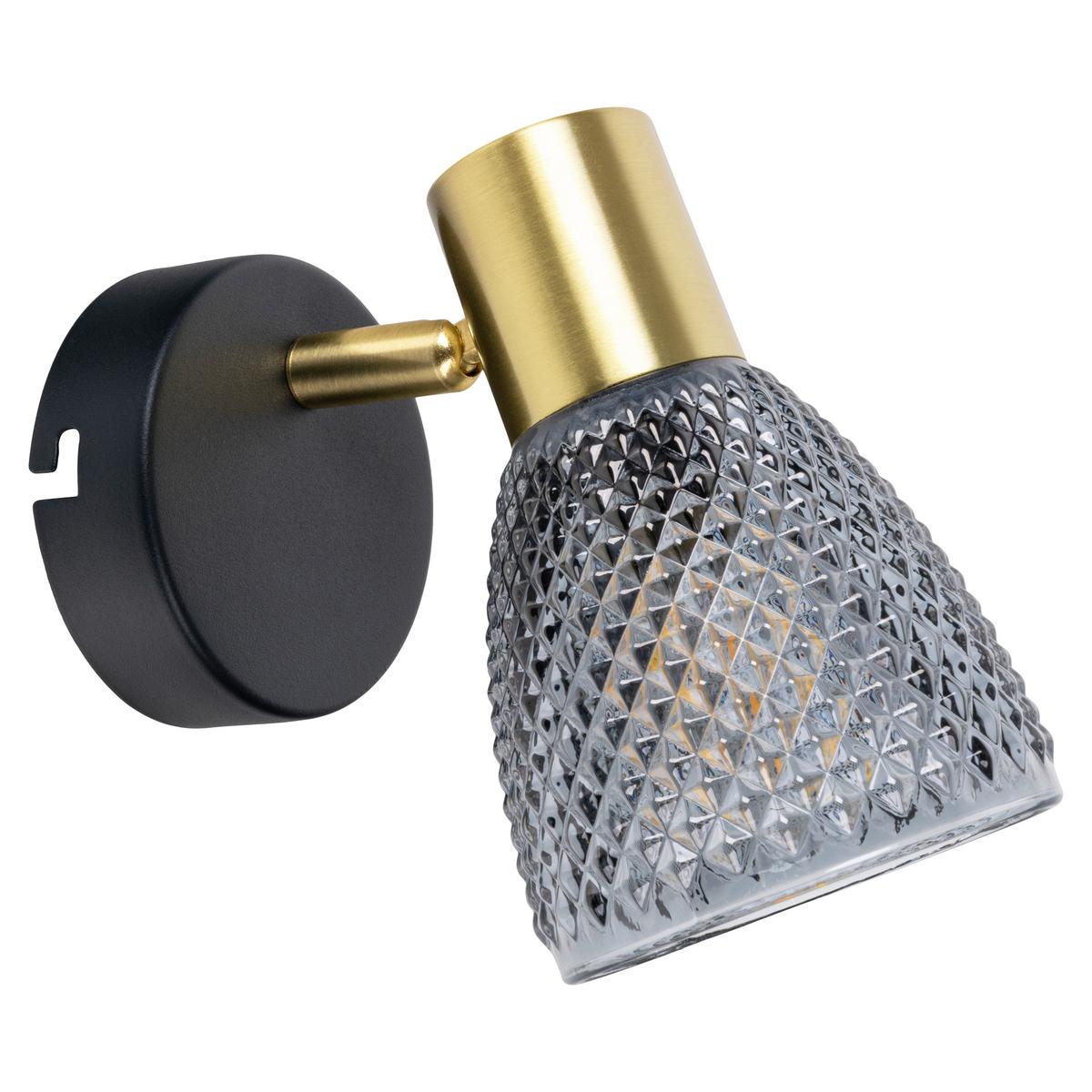 Wandleuchte Exkl. E14, 40w - Schwarz, LIFESTYLE, Glas/Metall (16,5/8,5/14cm) - Näve