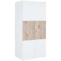 Kleiderschrank Alex - Eichefarben/Weiß, KONVENTIONELL, Holzwerkstoff (90/195/60cm)