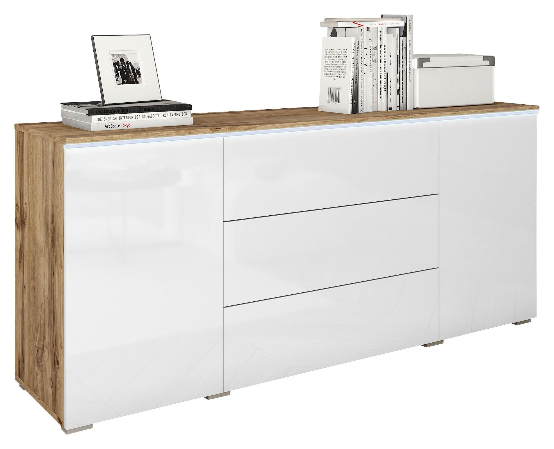 Sideboard mit LED 150cm Vera, weiß