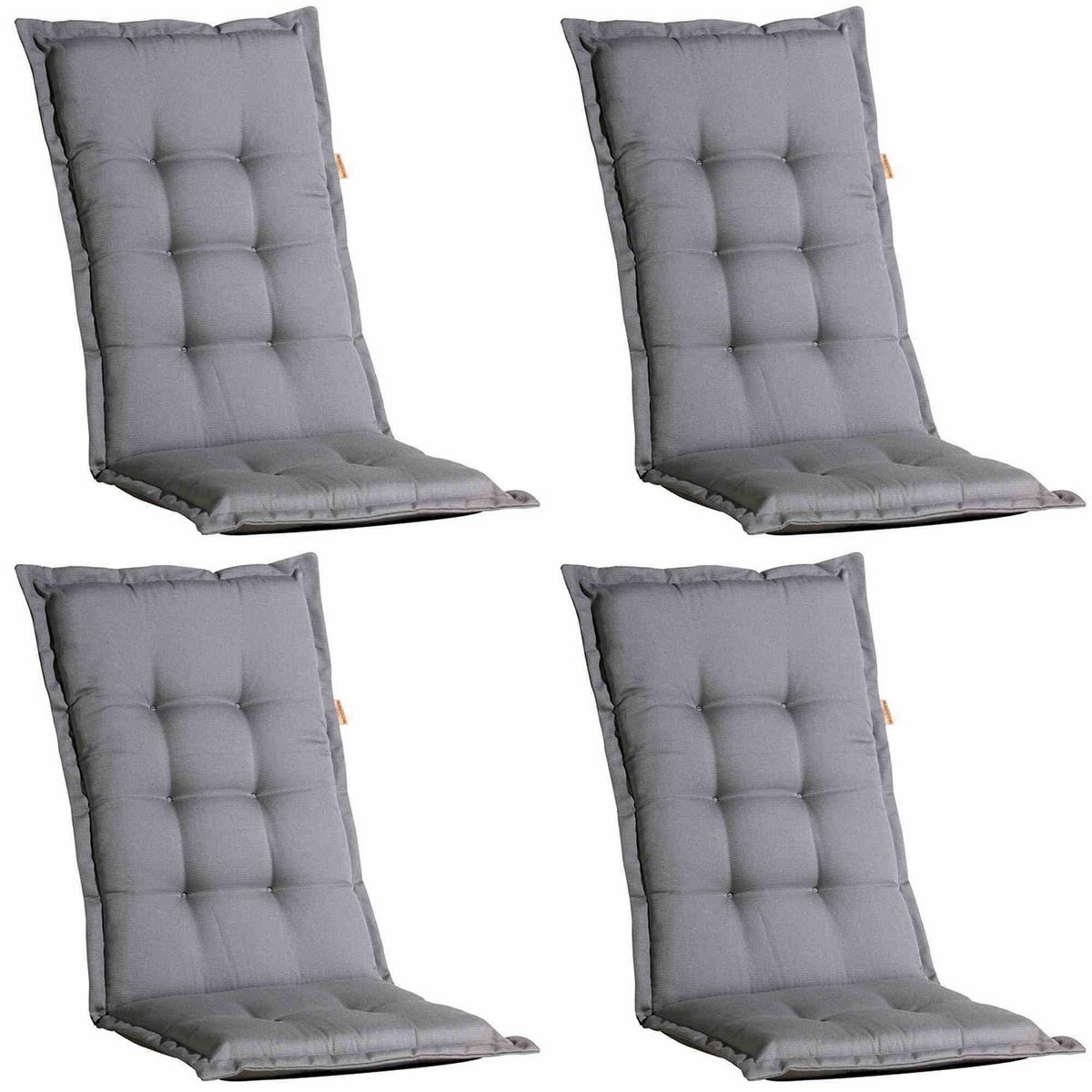 Auflage für Sessel Pana 4-Tlg. BxHxT 50x8x123 cm Grau - Grau, KONVENTIONELL, Textil (50/8/123cm) - Ambia Garden