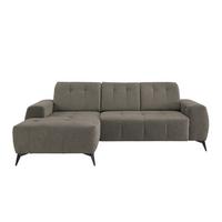 Ecksofa mit USB Anschluss Sano, Graubraun, S: 180x258 cm - Graubraun/Schwarz, MODERN, Textil (180/258cm) - Livetastic
