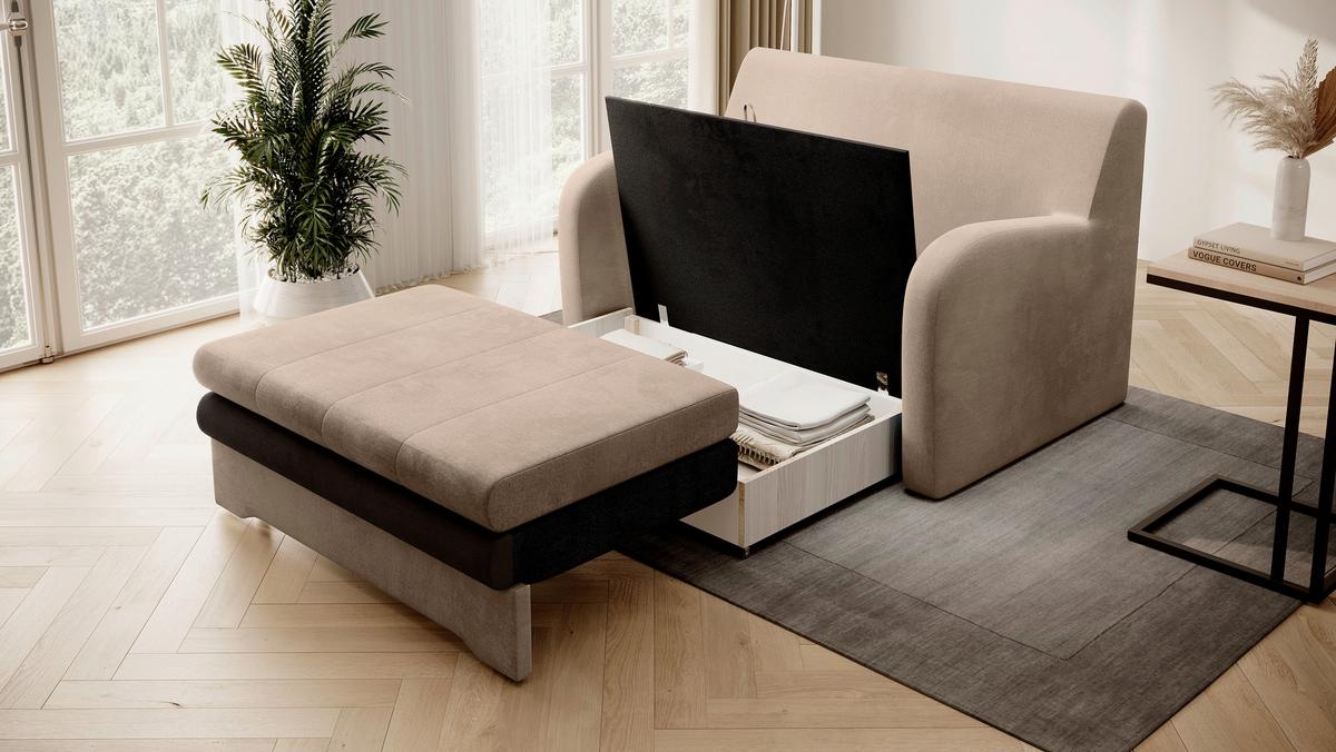 Schlafsofa Ario Braun, Beige, B: 244 Cm - Dunkelbraun/Beige, Design, Textil (244/97/97cm) - MID.YOU