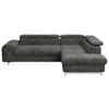 Ecksofa Mit Schlaffunktion Cloud + Anthrazit - Chromfarben/Anthrazit, KONVENTIONELL, Textil (257/206cm) - Livetastic