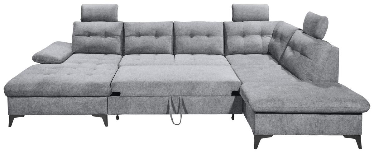 Wohnlandschaft Durban U Grau U: 170/324/218 Cm - Schwarz/Grau, KONVENTIONELL, Textil (170/324/218cm) - MID.YOU