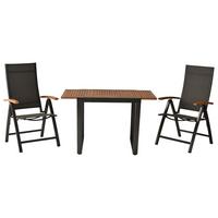 GARTENSET TOBLINO - Graphitfarben/Grau, MODERN, Holz/Textil - Gardenson