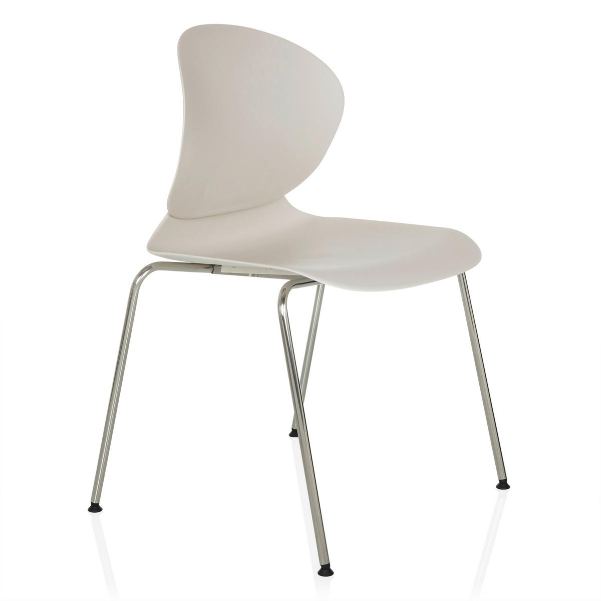 Besucherstuhl T36 Vi Weiß B: 56 cm - Silberfarben/Weiß, MODERN, Kunststoff/Metall (56/80/54cm) - MID.YOU