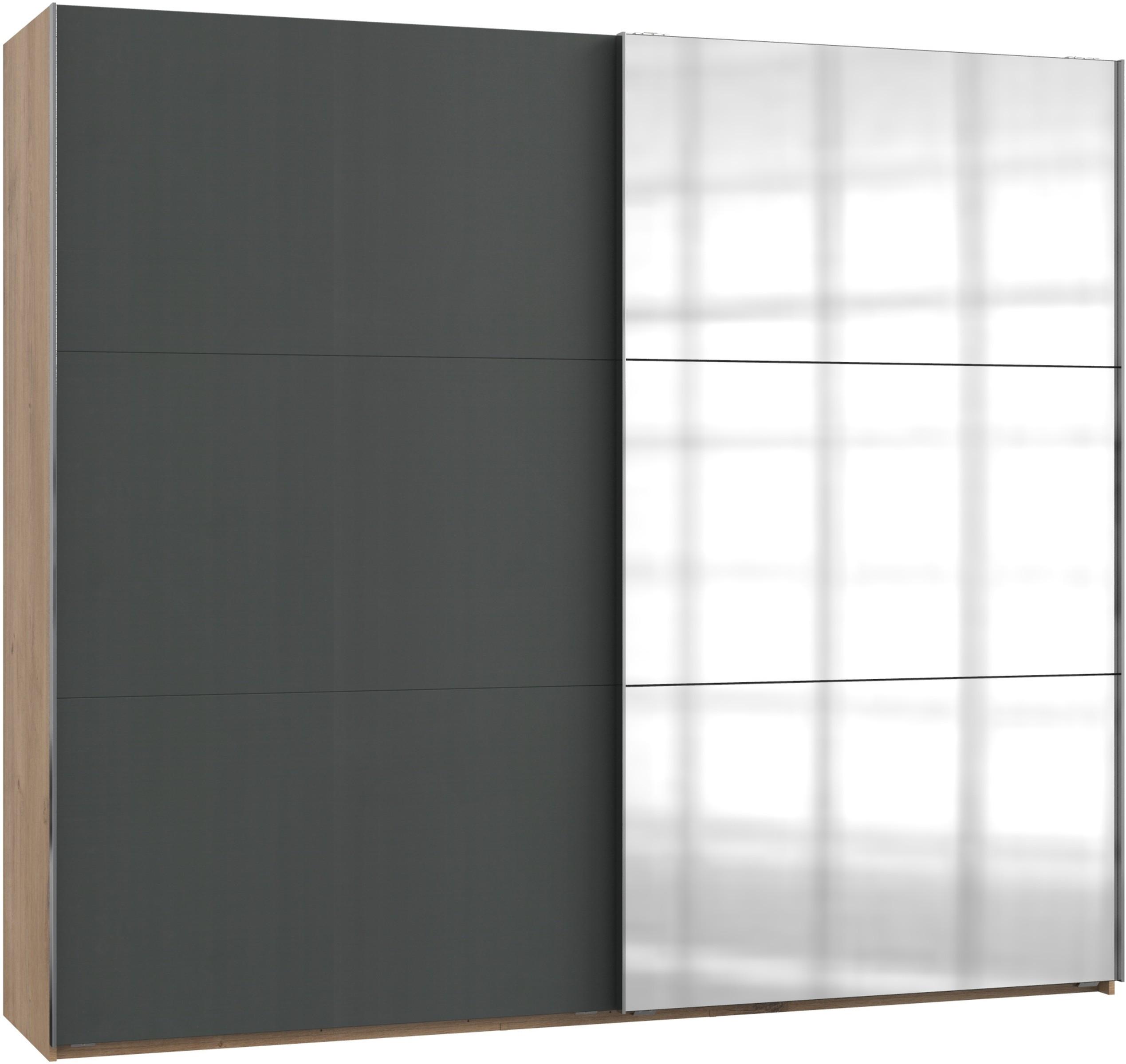Schwebetürenschrank B: 250 Cm Level, Graphit/eiche Dekor - Eichefarben/Graphitfarben, MODERN, Holzwerkstoff (250/216/65cm) - MID.YOU