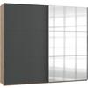 Schwebetürenschrank B: 250 Cm Level, Graphit/eiche Dekor - Eichefarben/Graphitfarben, MODERN, Holzwerkstoff (250/216/65cm) - MID.YOU