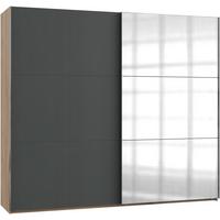 Schwebetürenschrank B: 250 Cm Level, Graphit/eiche Dekor - Eichefarben/Graphitfarben, MODERN, Holzwerkstoff (250/216/65cm) - MID.YOU