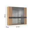 Drehtürenschrank Versity-D Eiche Artisan/Marmoroptik 6trg - Eiche Artisan, Trend, Holzwerkstoff (271/229/54cm) - James Wood