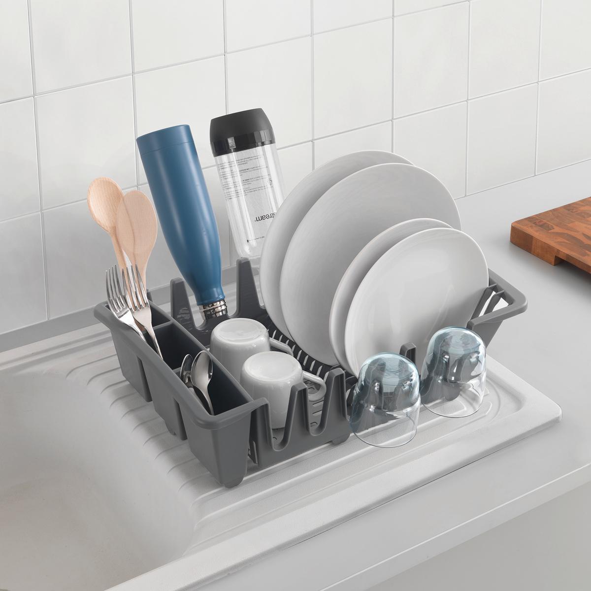 Edényszárító Kosár 325095 - szürke, Basics, műanyag (29/12/45cm) - Metaltex