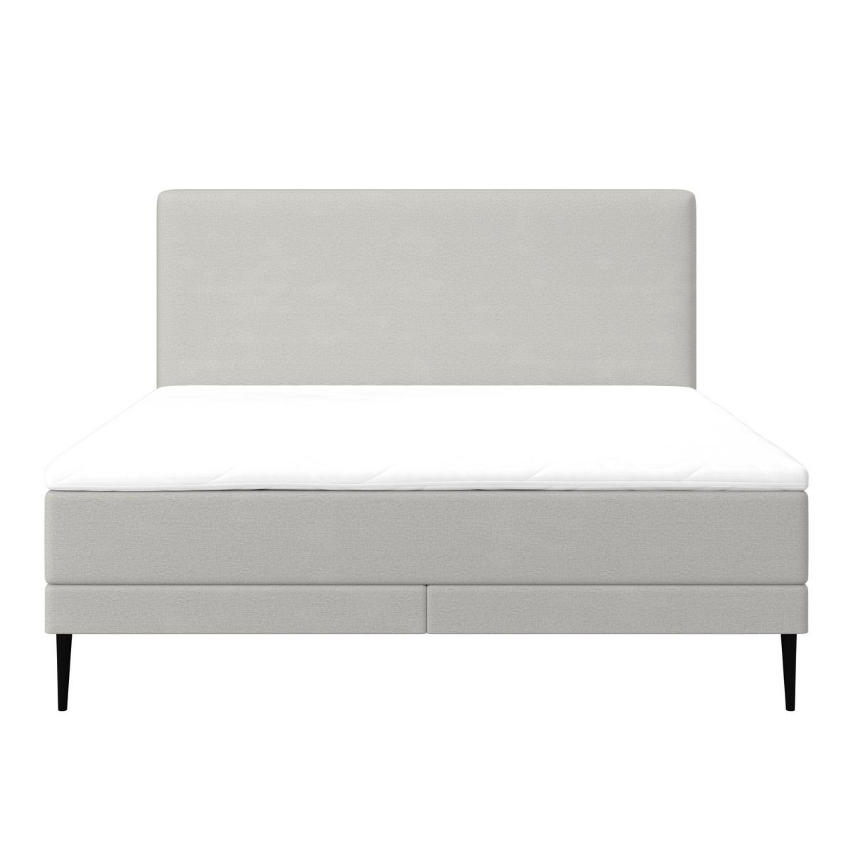 Boxspringová postel NEVADA 160x200, světle šedá - černá/světle šedá, Moderní, kov/dřevo (160/200cm) - Bessagi
