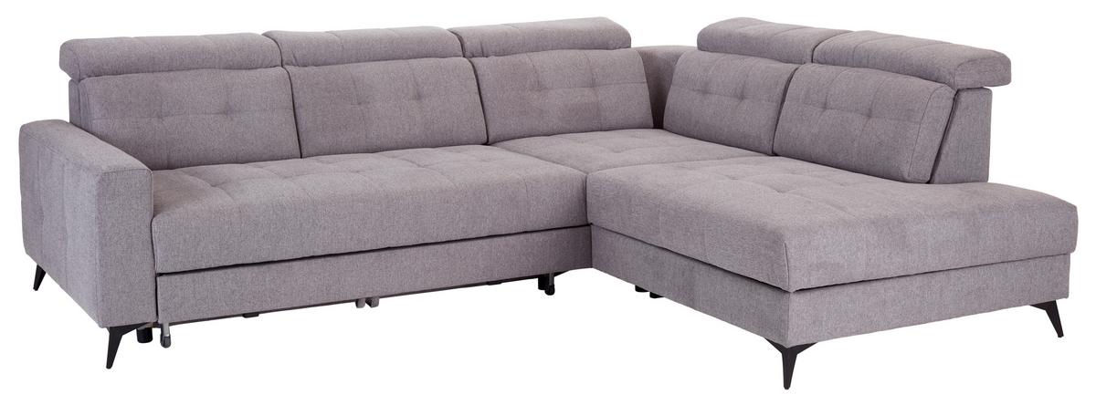 Ecksofa mit Bettfunktion & Bettkasten Barletta Grau - Schwarz/Grau, MODERN, Textil (289/228cm) - Luca Bessoni