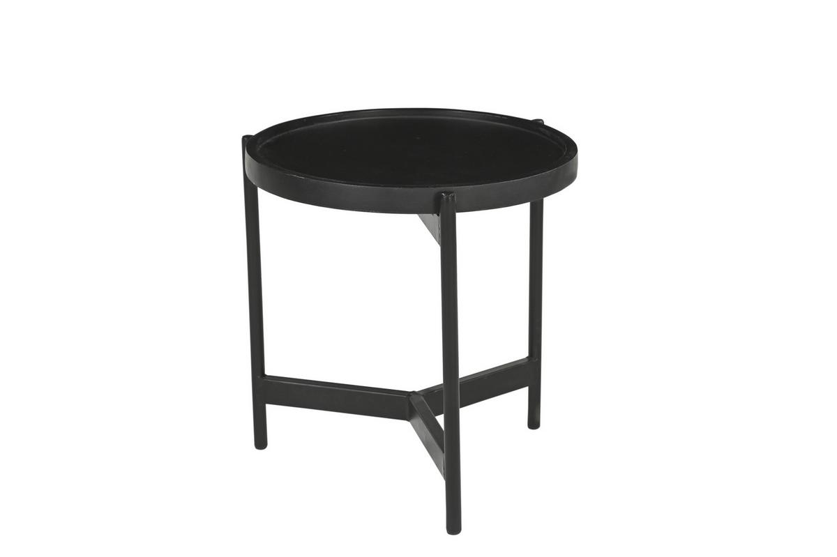 Beistelltischset Schwarz B: 45-35 Cm - Schwarz, Design, Holz/Metall (45-35/45-35/45-35cm) - MID.YOU