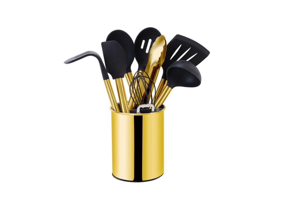 SADA KUCHYŇSKÉHO NÁČINÍ EW-KS-1002G - černá/barvy zlata, Basics, plast (13cm) - Echtwerk