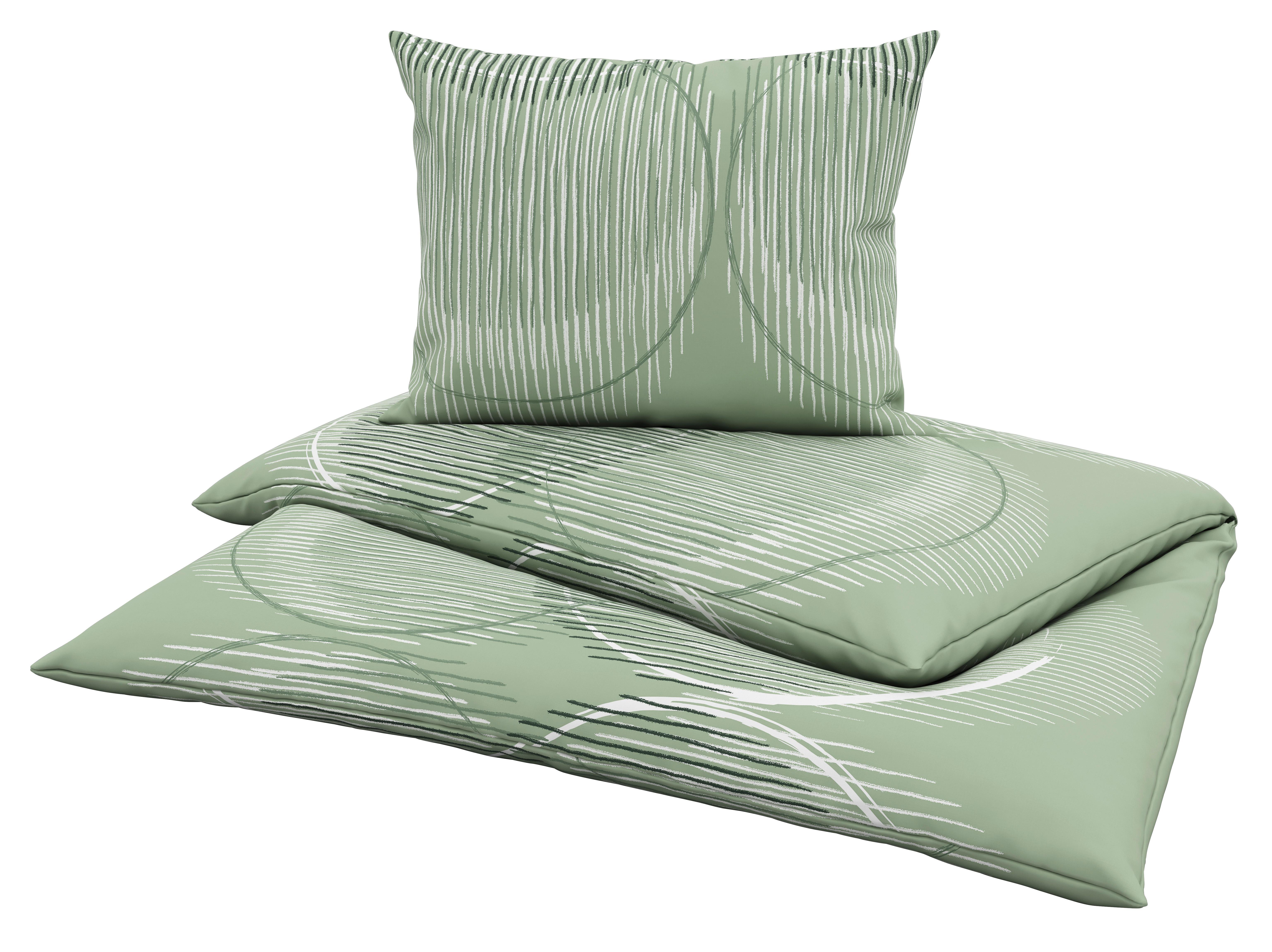 Bettwäsche 140x200 cm Jenny Renforce, Grün - Grün, MODERN, Textil - Luca Bessoni