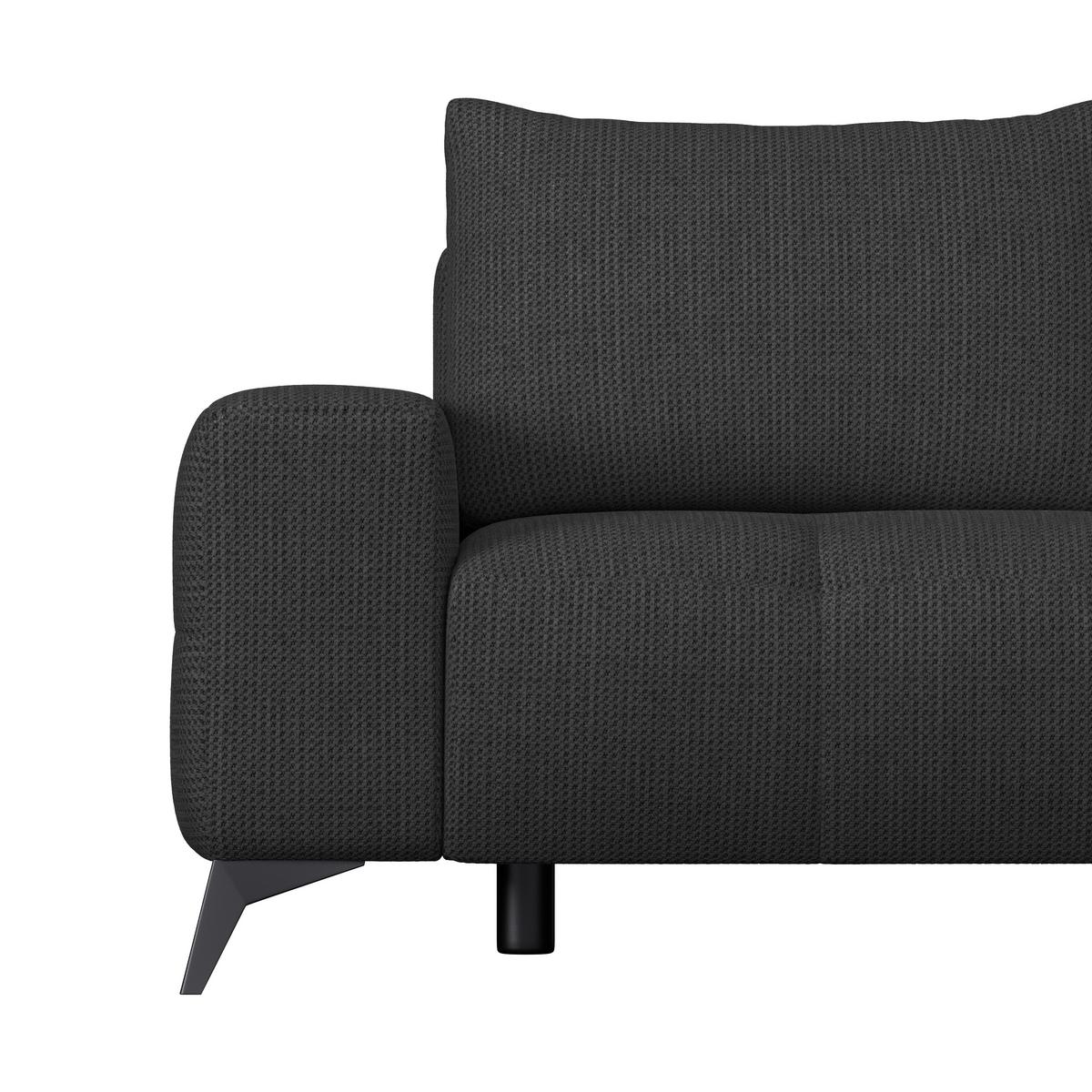Ecksofa Mauro Schwarz, mit Schlaffunktion - Schwarz, Trend, Textil (290/175cm) - Luca Bessoni