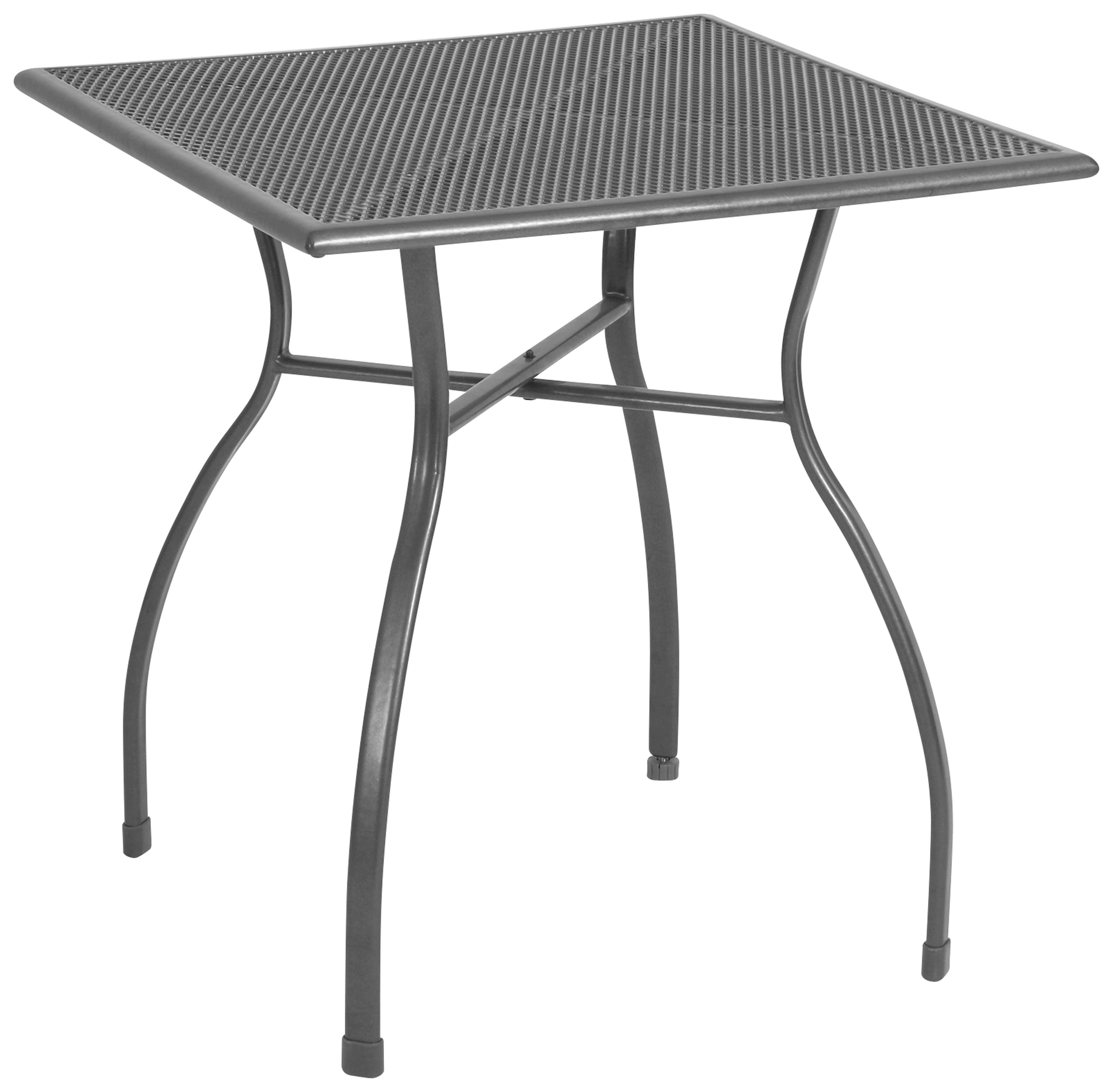 Gartentisch Toulouse Stahl Ø 70 Cm - Grau, Basics, Metall (70/70/74cm) - Gardenson