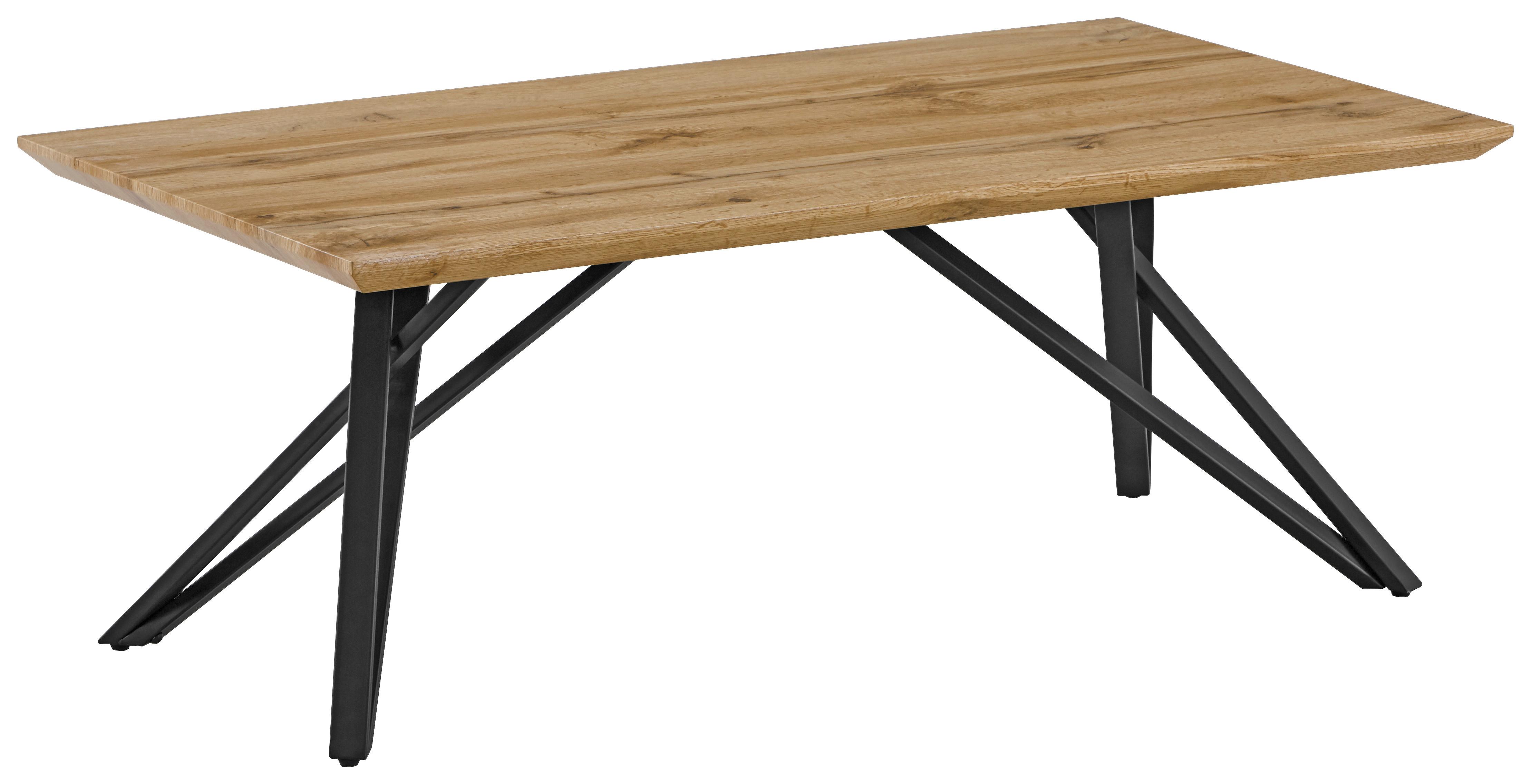 Konferenčný Stolík Turin - farby dubu/čierna, Moderný, kov/kompozitné drevo (110cm)