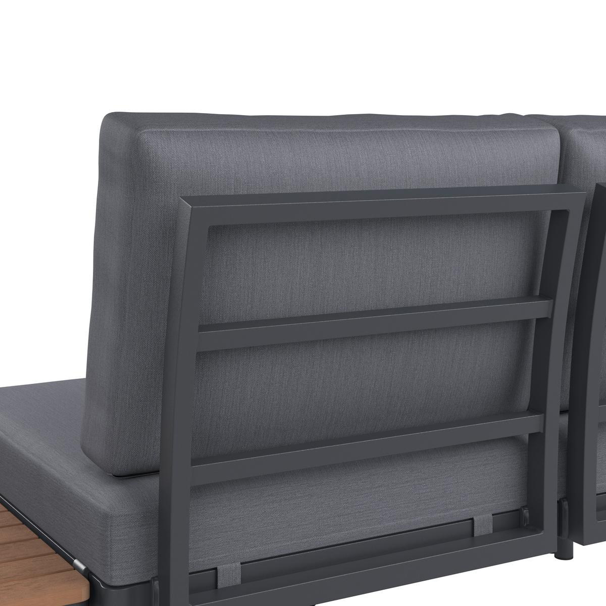 Loungegarnitur Cadiz - Dunkelgrau/Naturfarben, MODERN, Kunststoff/Textil (134/123cm) - Beldano