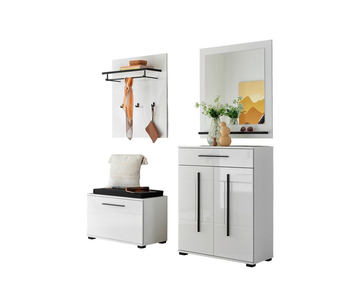 GARDEROBE Cantara Weiß/Weiß HG B: 170cm - Weiß Hochglanz/Weiß, MODERN, Holzwerkstoff (170/200/39cm) - MID.YOU