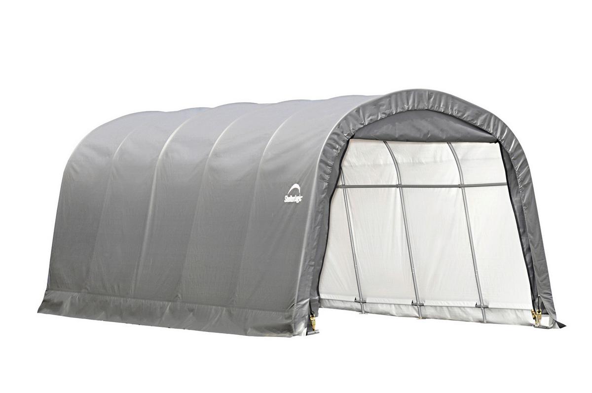 Carport Foliengarage Grau 22,57m² - Grau, Basics, Kunststoff/Metall (370/240/610cm)