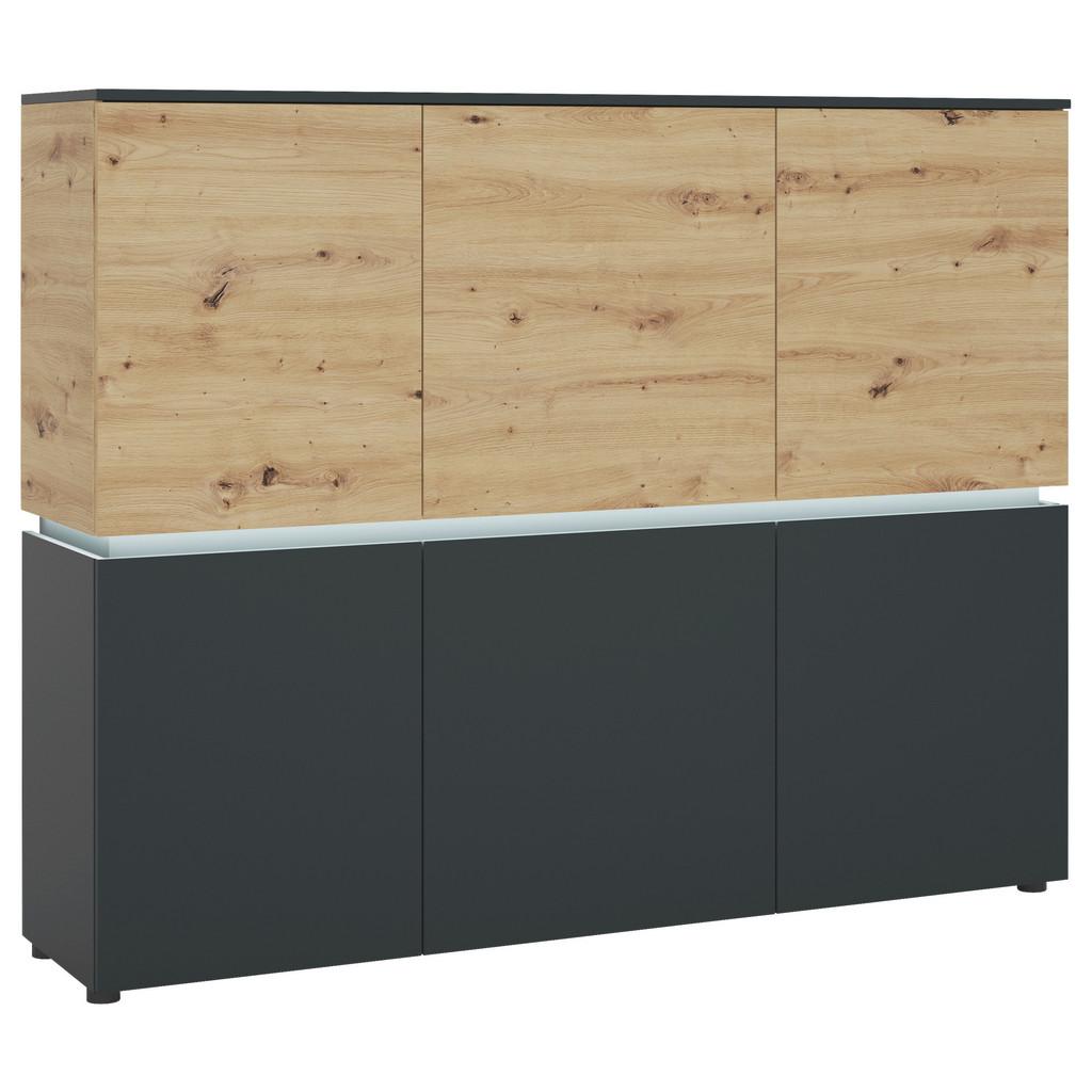 Sideboard Luci Grau Eiche Artisan/Grau B: 165,5 cm