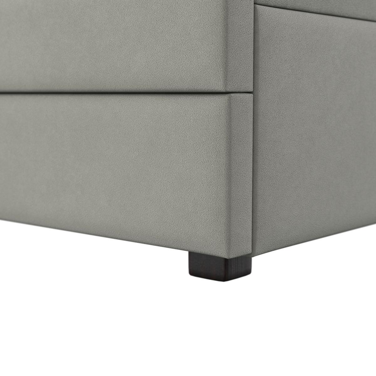 Čalúnená posteľ MAYA 180x200, béžová - svetlosivá/tmavohnedá, Modern, kov/drevo (180/200cm) - Bessagi Home