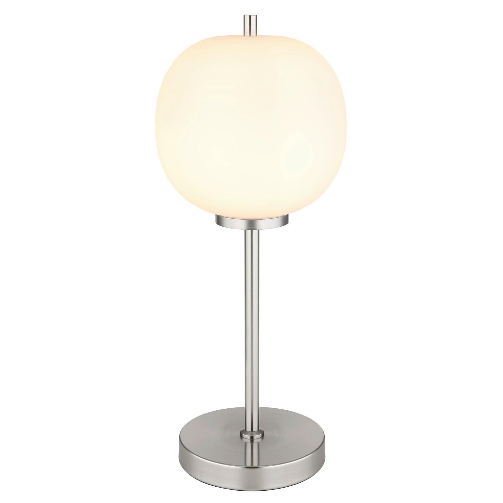 Tischleuchte 15345tno - Nickelfarben, KONVENTIONELL, Glas/Metall (18,5/45cm) - Globo